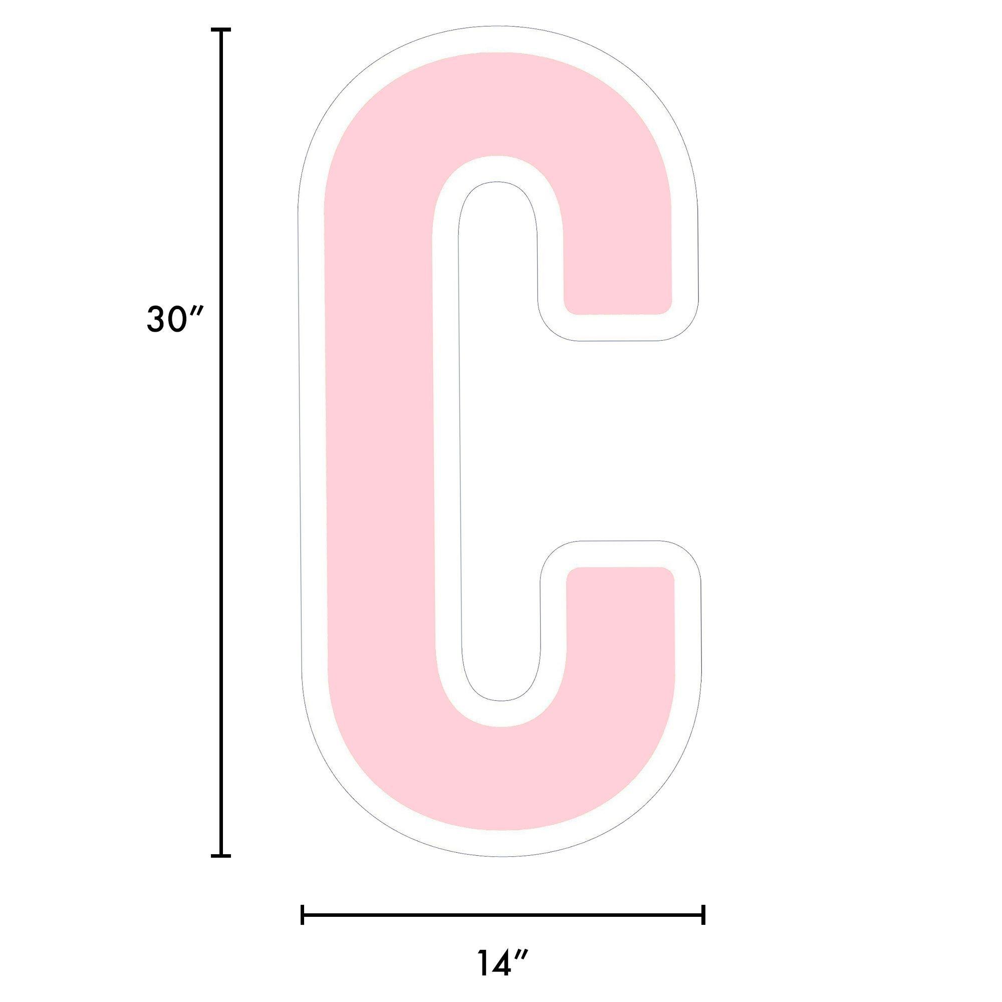 Blush Pink Letter (C) Corrugated Plastic Yard Sign, 30in Party City